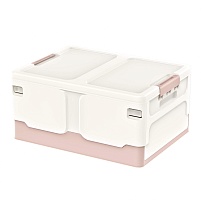 Ящик пластиковый складной белый, дно розовое, 480х360х240 мм в Комсомольске-на-Амуре Ящик пластиковый складной белый, дно розовое, 480х360х240 мм в Комсомольске-на-Амуре