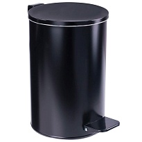 Ведро для мусора с педалью, усиленное, Титан, 10 л, черное, оцинкованная сталь  в Комсомольске-на-Амуре