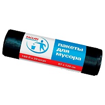 Мешки для мусора 160 л, черные, в рулоне 20 шт., ПВД, 30 мкм, 1200х870 мм, PACLAN Professional, 604082 в Комсомольске-на-Амуре Мешки для мусора 160 л, черные, в рулоне 20 шт., ПВД, 30 мкм, 1200х870 мм, PACLAN Professional, 604082 в Комсомольске-на-Амуре