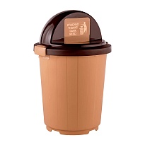 Мусорный бак с крышкой - клавишей 105 л бежевый 105 бежевый  в Комсомольске-на-Амуре