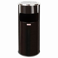 Урна с пепельницей 27 л, нержавеющая сталь, черная, LAIMA PROFESSIONAL  в Комсомольске-на-Амуре
