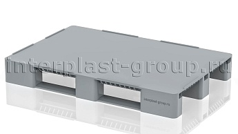 Поддон пластиковый сплошной (усилен 3 трубами) с бортиками серый в Комсомольске-на-Амуре Поддон пластиковый сплошной (усилен 3 трубами) с бортиками серый в Комсомольске-на-Амуре