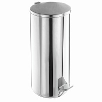 Урна для мусора с педалью, усиленное, Титан, 50 л, кольцо под мешок, нержавеющая сталь, хром  в Комсомольске-на-Амуре