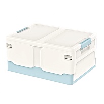 Ящик пластиковый складной белый, дно голубое, 480х360х240 мм в Комсомольске-на-Амуре Ящик пластиковый складной белый, дно голубое, 480х360х240 мм в Комсомольске-на-Амуре