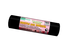 Мешки для мусора 180 л, ароматизированные, черные, в рулоне 10 шт., ПВД, 50 мкм, 1100х930 мм, EXTRA black, 18008301 в Комсомольске-на-Амуре Мешки для мусора 180 л, ароматизированные, черные, в рулоне 10 шт., ПВД, 50 мкм, 1100х930 мм, EXTRA black, 18008301 в Комсомольске-на-Амуре