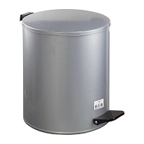 Ведро для мусора с педалью, усиленное, Титан, 15 л, серое, оцинкованная сталь  в Комсомольске-на-Амуре