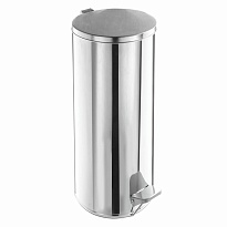 Ведро для мусора с педалью, усиленное, Титан, 30 л, кольцо под мешок, нержавеющая сталь, хром  в Комсомольске-на-Амуре