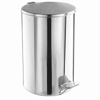Ведро для мусора с педалью, усиленное, Титан, 20 л, кольцо под мешок, нержавеющая сталь, хром  в Комсомольске-на-Амуре