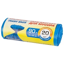 Мешки для мусора 90 л, синие, в рулоне 20 шт., ПНД, 14 мкм, 900х700 мм, LAIMA ULTRA, 607693 в Комсомольске-на-Амуре Мешки для мусора 90 л, синие, в рулоне 20 шт., ПНД, 14 мкм, 900х700 мм, LAIMA ULTRA, 607693 в Комсомольске-на-Амуре