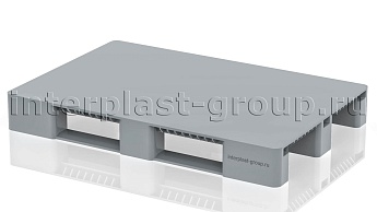 Поддон пластиковый сплошной (усилен 2 трубами) без бортиков серый в Комсомольске-на-Амуре Поддон пластиковый сплошной (усилен 2 трубами) без бортиков серый в Комсомольске-на-Амуре