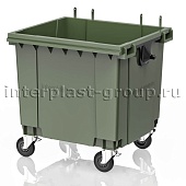 Контейнер для мусора 1100 л темно-зеленый без крышки