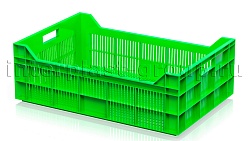 Пластиковый ящик для овощей, фруктов и ягод светло-зеленый