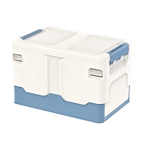 Ящик пластиковый складной белый, дно синее, 370х240х240 мм в Комсомольске-на-Амуре Ящик пластиковый складной белый, дно синее, 370х240х240 мм в Комсомольске-на-Амуре