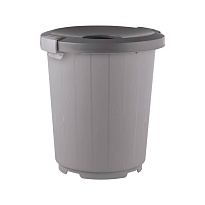 Мусорный бак с крышкой - воронкой на колесах 105 л серый 105 серый  в Комсомольске-на-Амуре
