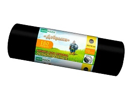 Мешки для мусора 180 л, ароматизированные, черные, в рулоне 10 шт., ПВД, 100 мкм, 1100х930 мм, Добрыня, Dob18010black  в Комсомольске-на-Амуре