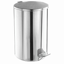 Ведро для мусора с педалью, усиленное, ТИТАН, 10 л, кольцо под мешок, нержавеющая сталь, хром  в Комсомольске-на-Амуре
